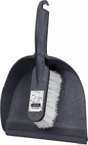 Щетка с совком "Stone" темный камень