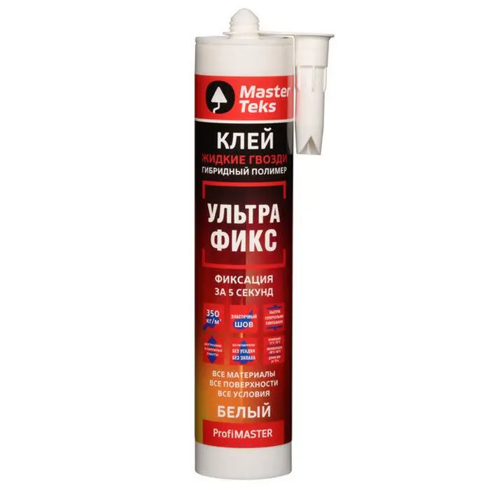 Жидкие гвозди клей гибридный  MasterTeks ультрафикс. белый 290гр