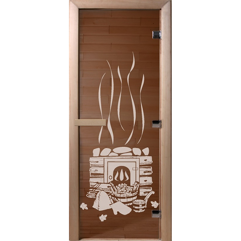 Дверь банная стекло бронза "Банька" 1900*700*8мм (П)