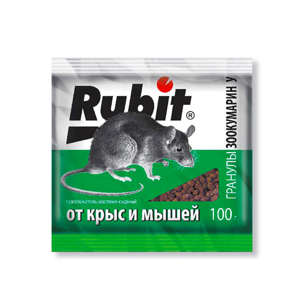 Гранулы RUBIT "Зоокумарин У" от крыс и мышей 100 г