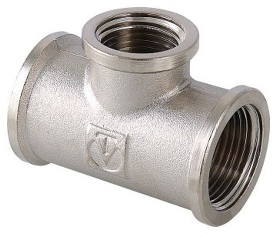 Тройник Valtec перех. 3/4"-1/2"-3/4" никель (10) VTr.750.N.0504