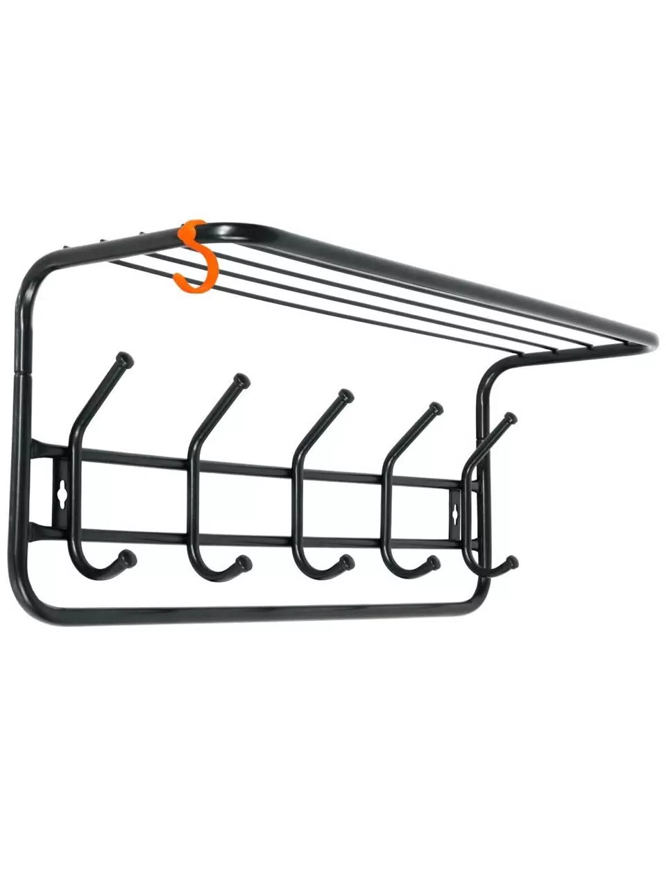 Вешалка метал. настенная 5 крючю с полкой корич. ВСП 6 КОР