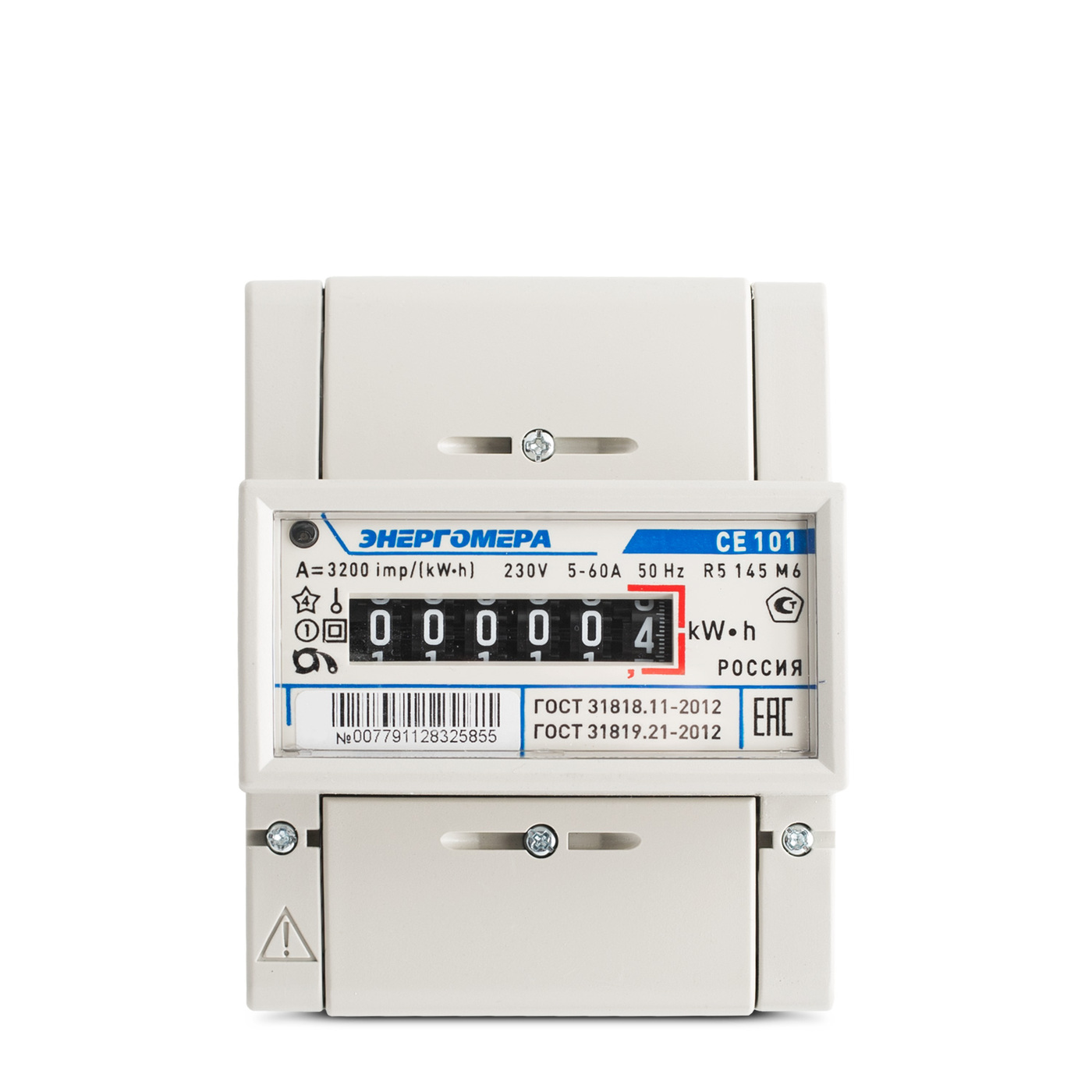 Счетчик электроэнергии ЭНЕРГОМЕРА СЕ101 R5 145 М6 однофазный однотарифный 230В