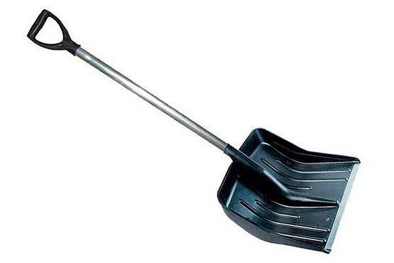 Лопата "Зима" № 9 с ал.планкой d-32 с ал/чер. и V-обр. ручкой 550 х 380