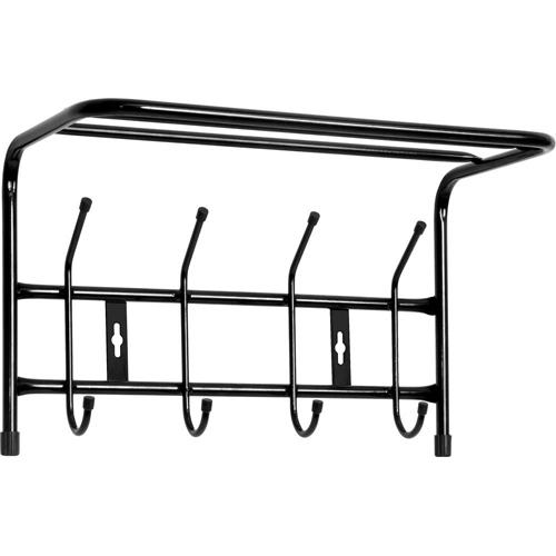 Вешалка наст с полкой 4 крюч ВП4 черный (400*238*268)