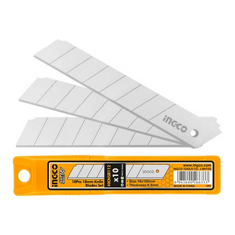 Лезвие 18 мм сегментированное 10 шт INGCO HKNSB112 (10/120)