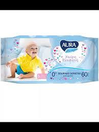 Влажные салфетки Aura детские Ultra Comfort 60шт Алоэ