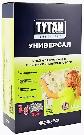 Клей TYTAN "Euro-Line" Унив. д/бум. и легких винил.обоев 250г