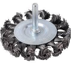 Щётка для дрели плоская, крученая, 75 мм Вихрь