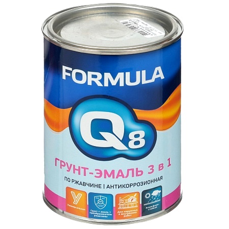 Грунт-эмаль FORMULA Q8 по ржавчине 3в1 белая 0.9 кг