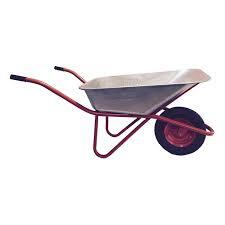 Тачка строительная GROWER 1 кол. 100л/200кг втулка, пневмо, полукруг.корыто