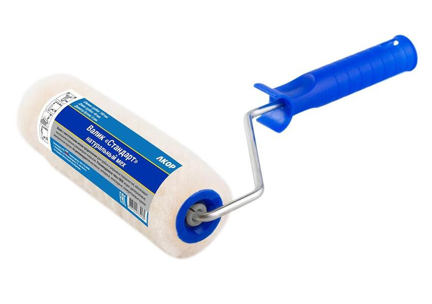 Валик 6х180 мм ВН "Стандарт" с ручкой натуральный мех