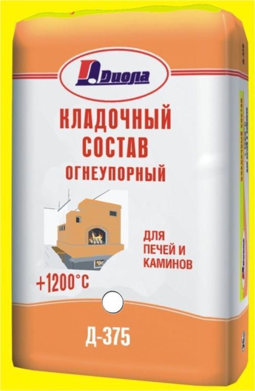 Кладочный состав ДИОЛА Д-375 для печей и каминов 25 кг