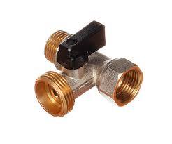 Кран шар. трехпроходной для стиральной машины 1/2''-3/4''-1/2''