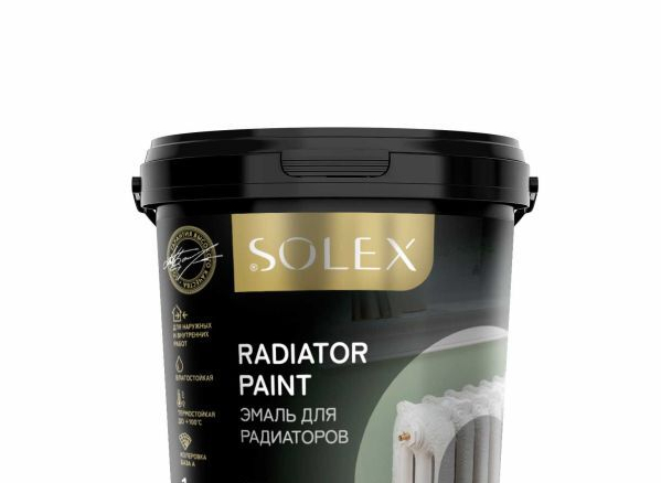 Эмаль акриловая SOLEX для Радиаторов и метал.глянцевая 0,5кг