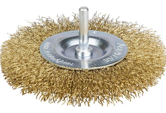 Щетка STAYER "Master" дисковая для дрели витая латунированная стальная проволока 0,3 мм 100 мм