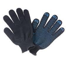 Перчатки трикотаж. с ПВХ Люкс черные