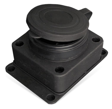 Розетка "Universal" 16А с заглушкой каучук черный одноместная с/з