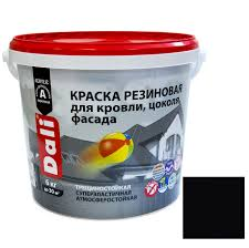 Краска фасадная резиновая черный 6кг "DALI"