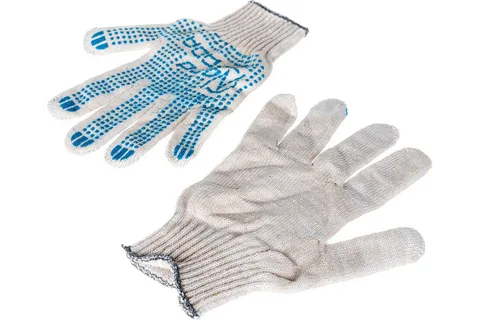 Перчатки х/б с ПВХ 10 класс. вязки 6 нитей бел/чер.