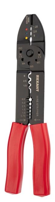 Кримпер REXANT HT-204 для обжима наконечников и зачистки проводов