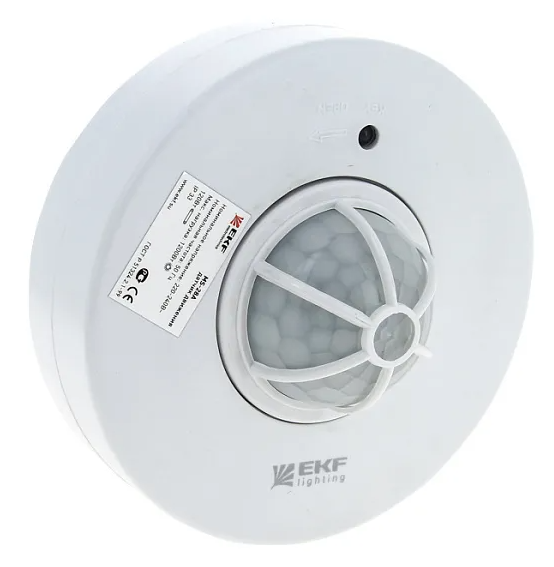 Датчик движения EKF "PROxima" инфракрасный потолочный белый 360 гр. IP33 270х210х140 мм 6 м 1200 Вт