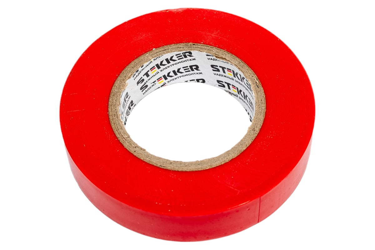 Лента изоляционная STEKKER ПВХ 15мм х 20м красная