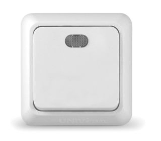 Выключатель "Олимп" 10А 250В о/у однокл. белый с инд.