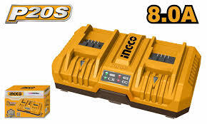 Зарядное устройство на 2*20В АКБ. 8А. INGCO FCLI2082