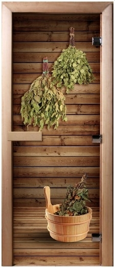 Дверь банная стекло "Баня" 1900*700*8мм (П) (ЦР)