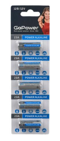 Батарейка GOPOWER "Power Alkaline" A23 алкалиновая 5 шт.