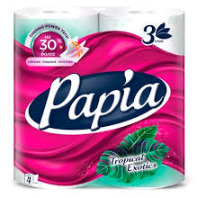 Бумага туалетная Papia Tropical Exotics 3-х сл. 4шт