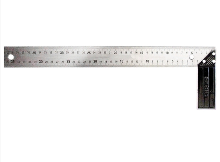 Угольник столярный нерж. сталь 400мм BIBER "Профи"