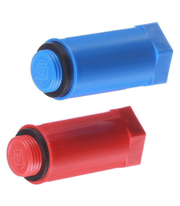 Комплект длинных п/п пробок с резьбой 1/2 (крас.+син) VALTEC VТр.792.М.04