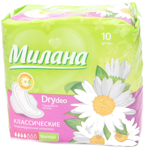 Прокладки МИЛАНА "Dry deo" классич. с ромашкой 10шт.