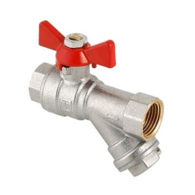 Кран шар. Basic VT с фильтром 1/2" бабочка (бгг) (8) VТ,293.N.04