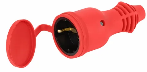 Розетка RX11-R-IP44 прямая с/з каучук красн. ЭРА