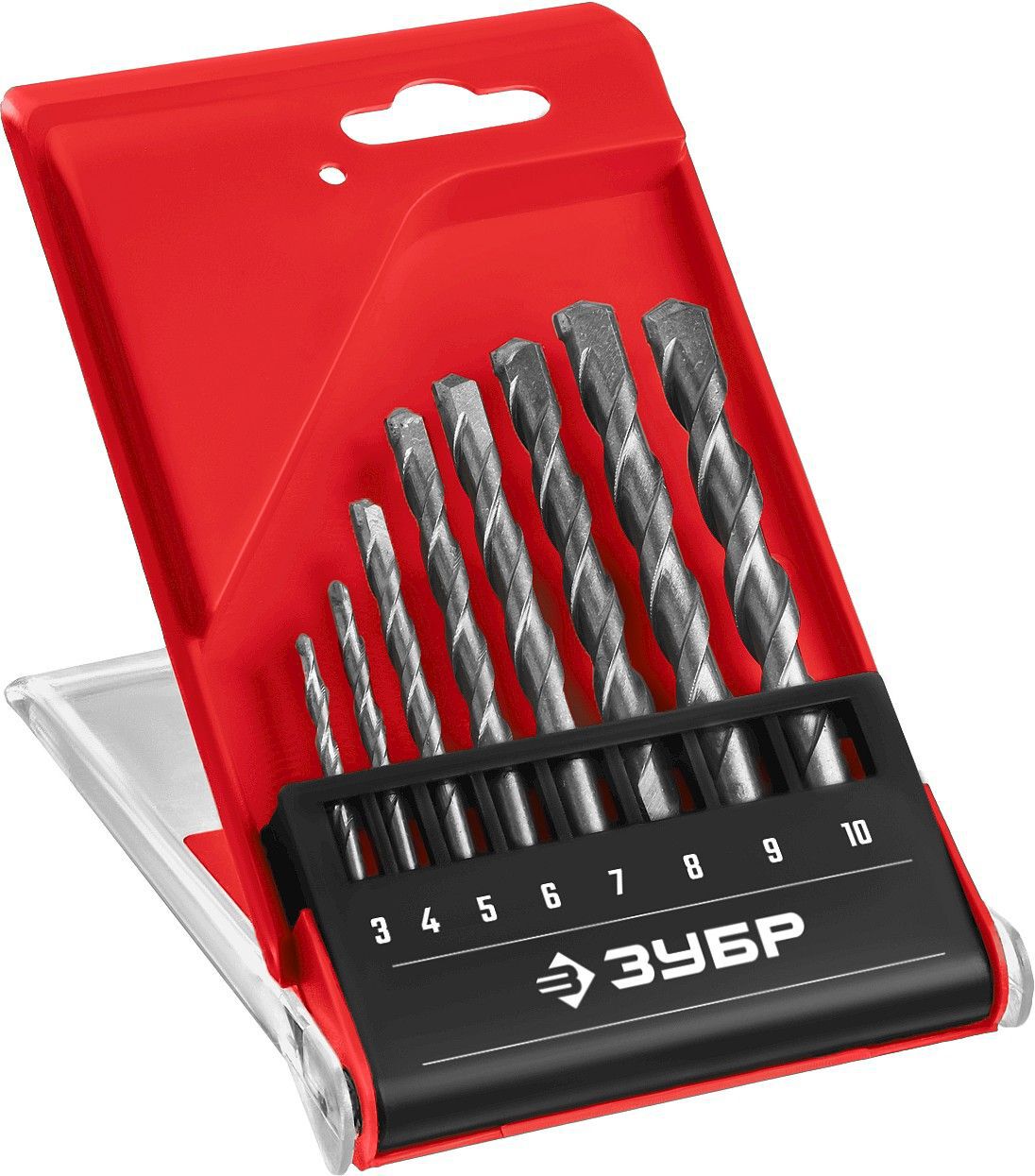 Набор сверл ЗУБР по бет.Мастер 8шт: d 3-4-5-6-7-8-9-10мм