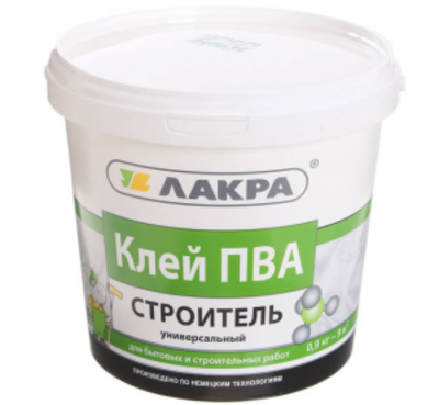 Клей ЛАКРА "Строитель" ПВА универсальный 0.9 кг