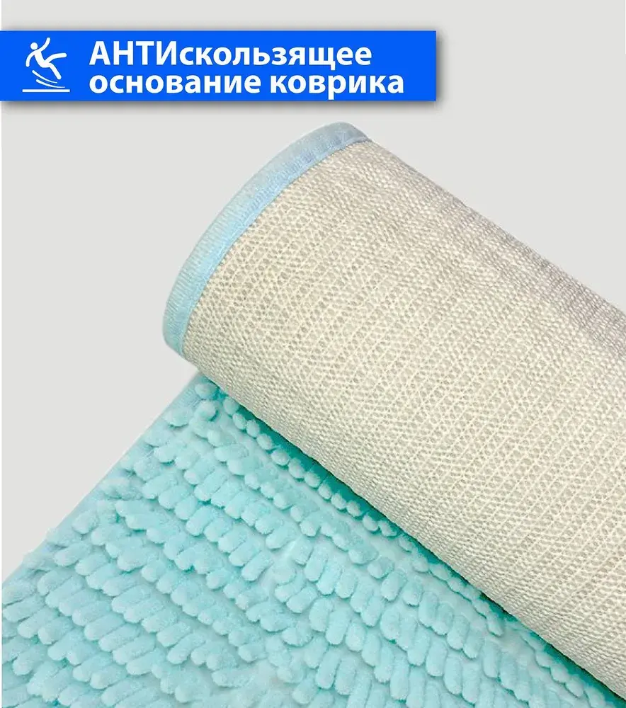 Коврик д/ванной  Лапша (голубой) 60*90 BC077-4