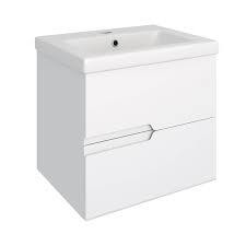 Тумба+ум-к РИНО 60 (под ум-к СОМО 60) фасад ЯСЕНЬ стенки белые