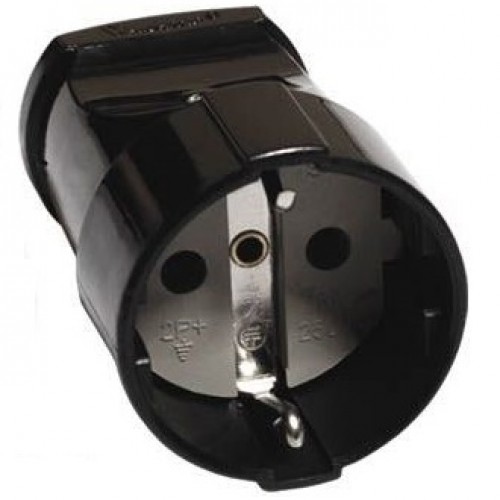 Штепсельное гнездо UNIVERSAL 16А 250В черный с заземлением