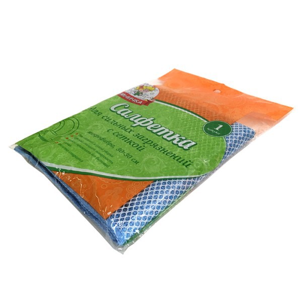 Салфетка с сеткой "Умничка" микрофибра 30*30см