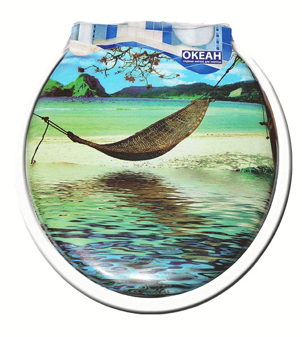 Сиденье д/ун. "Океан" мягкое голубое с рисунком