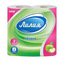 Туал.бумага ЛИЛИЯ Яблоко белая 2сл.4рул