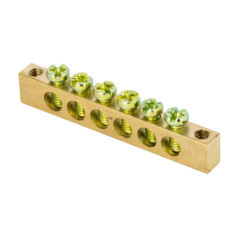 Шина PEN "ноль-земля" 6х9 6 отвер. латунь