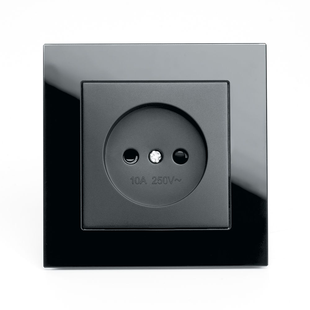 Розетка 1-м. б/з черный STEKKER