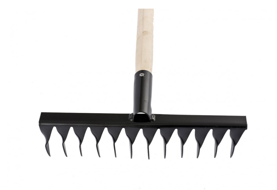 Грабли СИБРТЕХ 12-зубые прямые с деревянным черенком  300х1300 мм