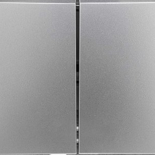 выключатель двухклавишный с1в2, матовое серебро