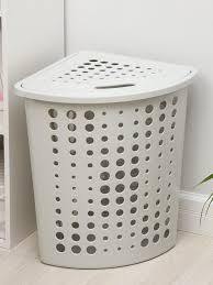 Корзина 45л для белья Молетта УГЛ с крышкой светло-серый С705